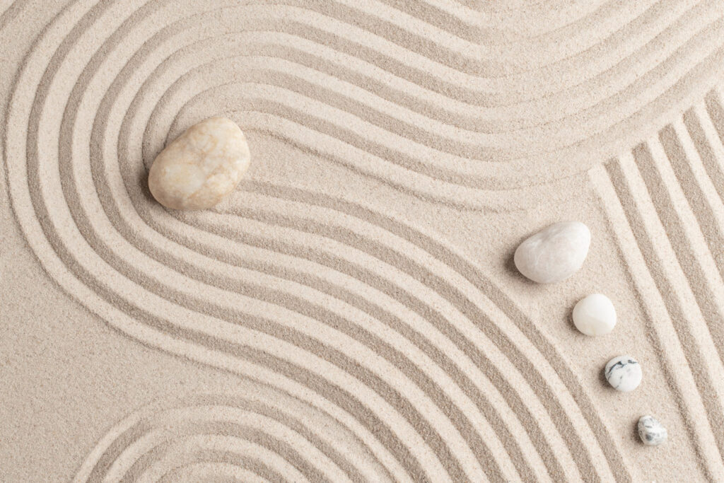  marble stones sand background in peace concept representing mindfulness in an bstract wy